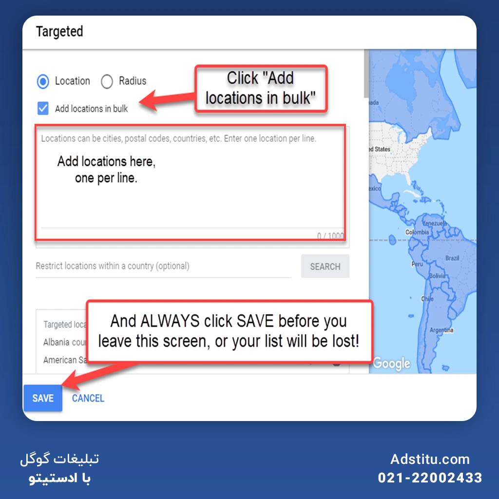 چگونگی انتخاب کشور ایران در کمپین گوگل ادز برای دستیابی به مخاطبان محلی